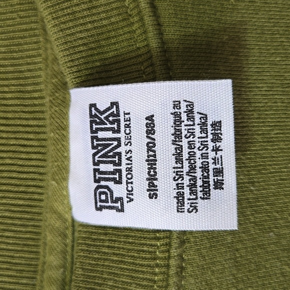 Green PINK Sweatshirt with White Stripes - Picture 3 of 4